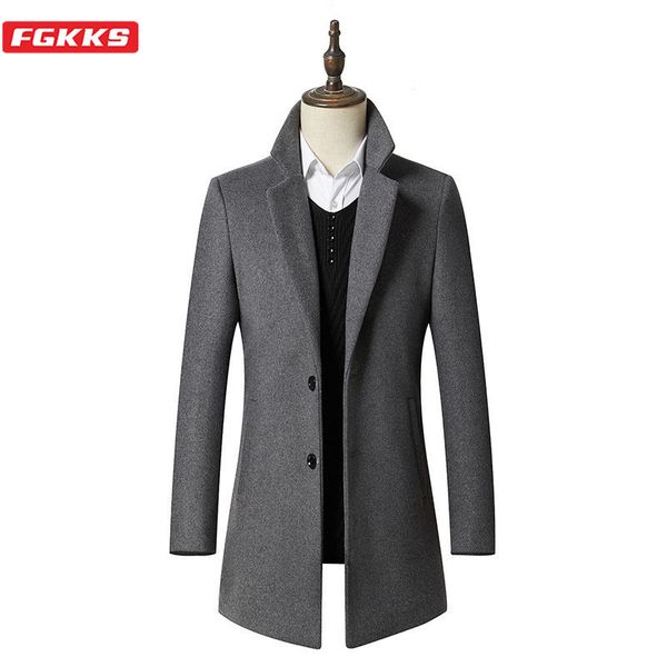 fgkks men wool blend coats winter men's fashion casual slim wool trench male comfortable trend coat brand clothing, Black
fgkks men wool blend coats winter men's fashion casual slim wool trench male comfortable trend coat brand clothing, Black