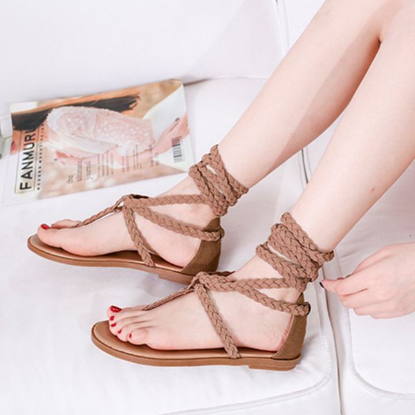 in the summer of 2020 the new sandals women flat winding belt clip foot high help bohemia joker sea beach shoes women, Black
in the summer of 2020 the new sandals women flat winding belt clip foot high help bohemia joker sea beach shoes women, Black