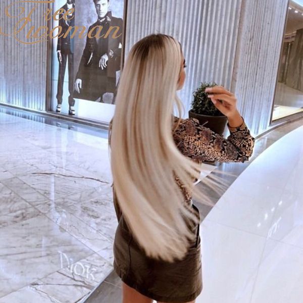 oman long white straight wig with natural hairline dark roots middle part synthetic wigs for women party false hair wigs, Black
oman long white straight wig with natural hairline dark roots middle part synthetic wigs for women party false hair wigs, Black