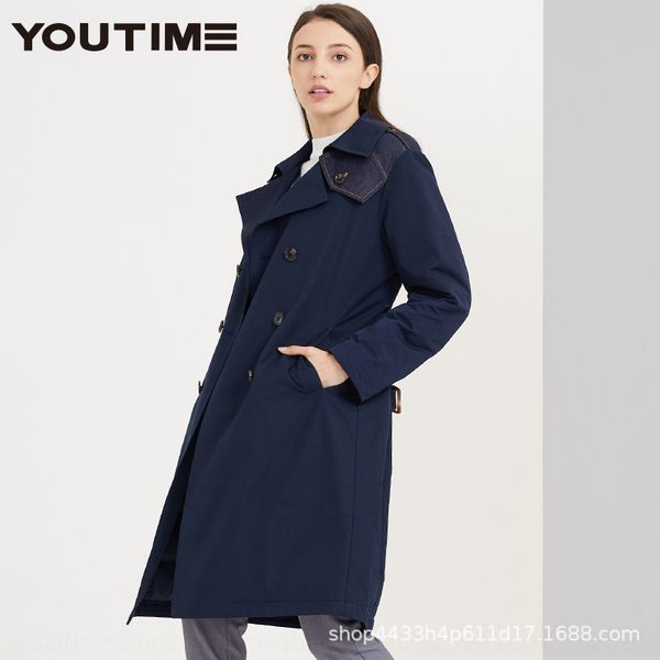 2019 down jacket women's winter new design mid-length denim stitching lapel ol style down jacket, Black
2019 down jacket women's winter new design mid-length denim stitching lapel ol style down jacket, Black