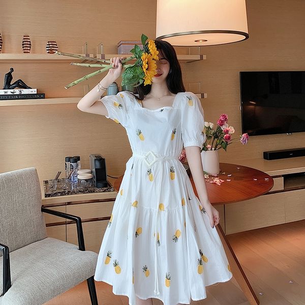 новая площадь воротник маленького ананас вышитой супер феи талия ананас платье похудение и возрастное сокращение сладкого платье, Black;gray 
новая площадь воротник маленького ананас вышитой супер феи талия ананас платье похудение и возрастное сокращение сладкого платье, Black;gray