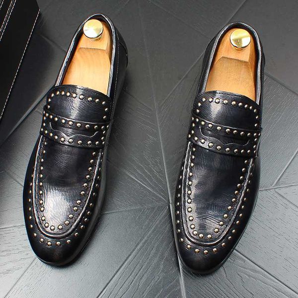 men luxury fashion party nightclub dresses genuine leather rivets shoes slip on lazy shoe comfortable sneakers chaussures homme, Black
men luxury fashion party nightclub dresses genuine leather rivets shoes slip on lazy shoe comfortable sneakers chaussures homme, Black