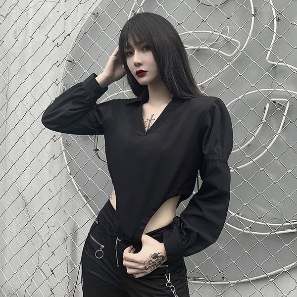 umbilical slimming thin v-neck blouse women solid ins puff sleeve rope chain versatile shirt women european and american style, White
umbilical slimming thin v-neck blouse women solid ins puff sleeve rope chain versatile shirt women european and american style, White
