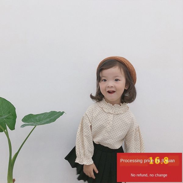 no refund no change girl baby lace small polka dot stand collar lace shirt shirt 2019 autumn korean style temperament top, White;black
no refund no change girl baby lace small polka dot stand collar lace shirt shirt 2019 autumn korean style temperament top, White;black