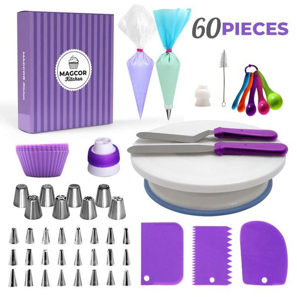 60-piece cake turntable set decorating turntable decorating mouth tool set silicone bag baking diy cake tools
60-piece cake turntable set decorating turntable decorating mouth tool set silicone bag baking diy cake tools