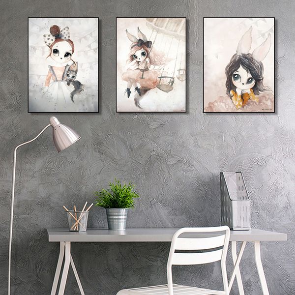 home decor nordic canvas картина стены искусства кролик девушка животных аннотация акварель печать kid спальня гостиная poster изображение
home decor nordic canvas картина стены искусства кролик девушка животных аннотация акварель печать kid спальня гостиная poster изображение
