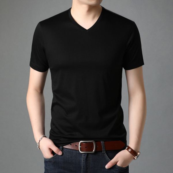 2020 summer new casual slim and stylish short-sleeve mulberry silk and cotton v-neck solid color men t-shirt plus size m-3xl, White;black
2020 summer new casual slim and stylish short-sleeve mulberry silk and cotton v-neck solid color men t-shirt plus size m-3xl, White;black