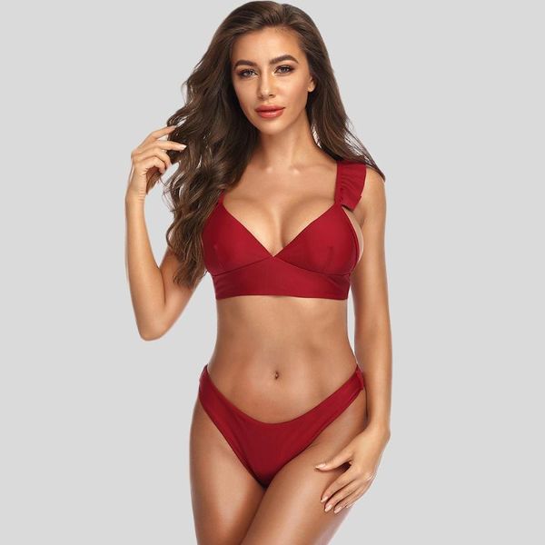 women's ruffled brazilian bikini set bandage lace-up thong swimsuit 2020 beach push up swimwear female swim bathing suits, White;black
women's ruffled brazilian bikini set bandage lace-up thong swimsuit 2020 beach push up swimwear female swim bathing suits, White;black