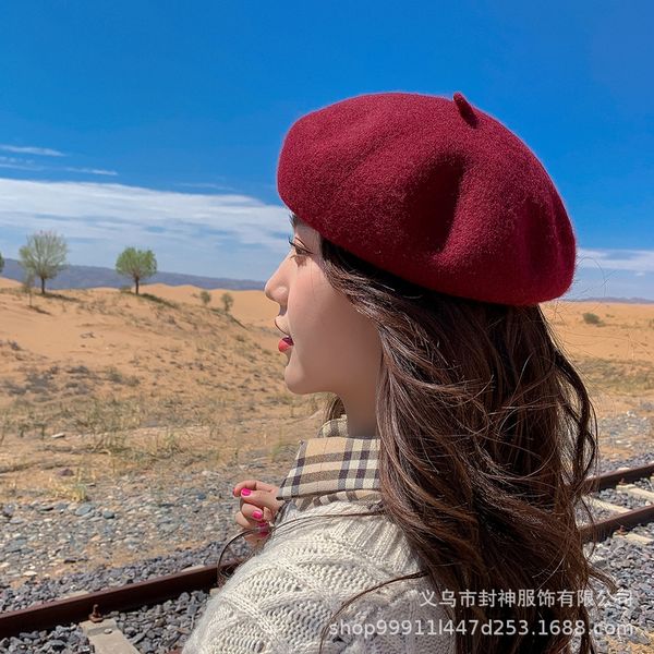female painter painter's hat beret beret british korean casual hat fashion 2019 wool bud multicolor, Blue;gray
female painter painter's hat beret beret british korean casual hat fashion 2019 wool bud multicolor, Blue;gray