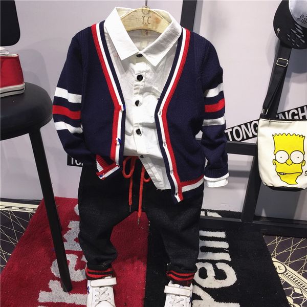 spring&autumn fall baby clothing boys tracksuits knit cardigans + shirts + jeans 3pcs kids boy clothes children infants clothing, White
spring&autumn fall baby clothing boys tracksuits knit cardigans + shirts + jeans 3pcs kids boy clothes children infants clothing, White