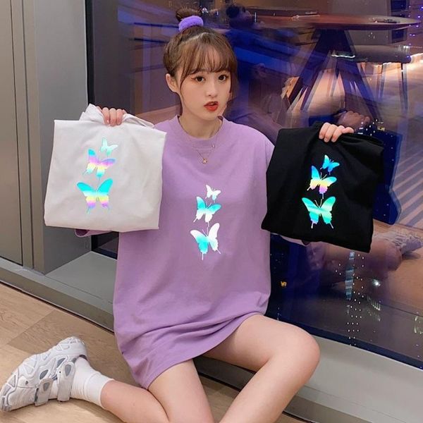 3 colors -2xl summer korean style 2020 butterfly print luminous short sleeve loose t-shirts womens tee shirt femme women, White
3 colors -2xl summer korean style 2020 butterfly print luminous short sleeve loose t-shirts womens tee shirt femme women, White