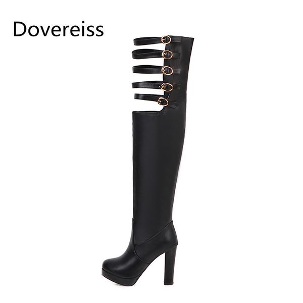 dovereiss fashion female boots winter elegant new white consice buckle chunky heels over the knee boots big size 43, Black
dovereiss fashion female boots winter elegant new white consice buckle chunky heels over the knee boots big size 43, Black