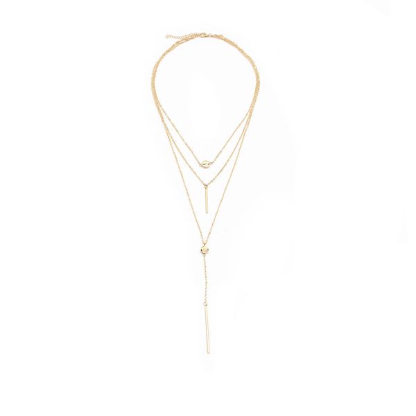 american and european new street snap new small dot delicate pendant short stick multilayer necklace, Silver
american and european new street snap new small dot delicate pendant short stick multilayer necklace, Silver
