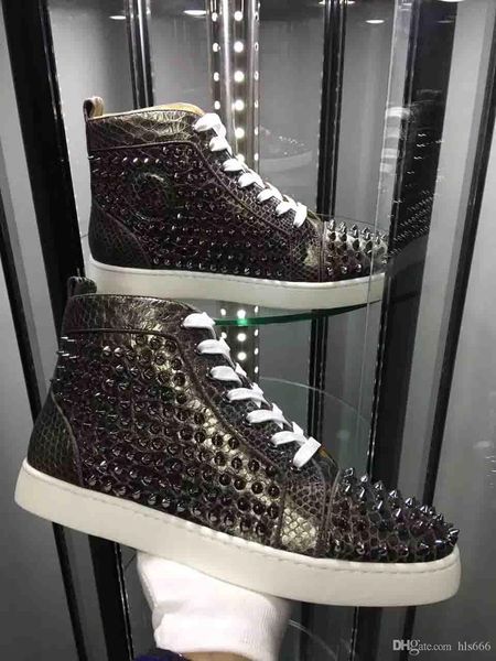 italy men's high sneakers red bottom shoes spiked sneaker,luxury dark suede with sliver studs walking dress casual shoes, Black
italy men's high sneakers red bottom shoes spiked sneaker,luxury dark suede with sliver studs walking dress casual shoes, Black