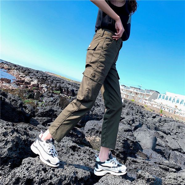 women's pants & capris 2021 autumn women high waist plus size streetwear cargo loose ins trousers elegant korean straight z71, Black;white
women's pants & capris 2021 autumn women high waist plus size streetwear cargo loose ins trousers elegant korean straight z71, Black;white