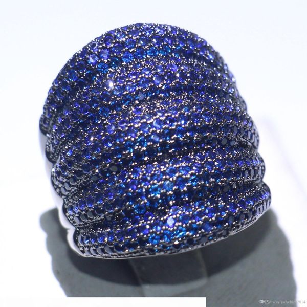 size 5-11 drop shipping finger ring luxury jewelry 10kt black gold fill pave blue sapphire gemstones party eternity wedding band ring gift, Slivery;golden
size 5-11 drop shipping finger ring luxury jewelry 10kt black gold fill pave blue sapphire gemstones party eternity wedding band ring gift, Slivery;golden