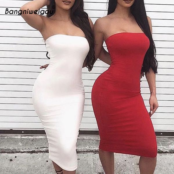 bangniweigou off shoulder tube dress summer women black white basic bodycon sundress strapless stretchy bandage robe femme, Black;gray
bangniweigou off shoulder tube dress summer women black white basic bodycon sundress strapless stretchy bandage robe femme, Black;gray
