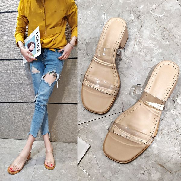 2020 new summer jelly solid color crystal slippers thin heels women transparent heel sandals flip flops pumps, Black
2020 new summer jelly solid color crystal slippers thin heels women transparent heel sandals flip flops pumps, Black