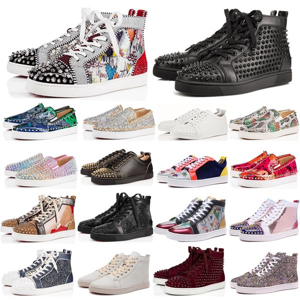 new flats casual shoes luxury designer shoes men women spike sneakers yellow red bottoms white leather suede graffiti size 36-48, Black
new flats casual shoes luxury designer shoes men women spike sneakers yellow red bottoms white leather suede graffiti size 36-48, Black