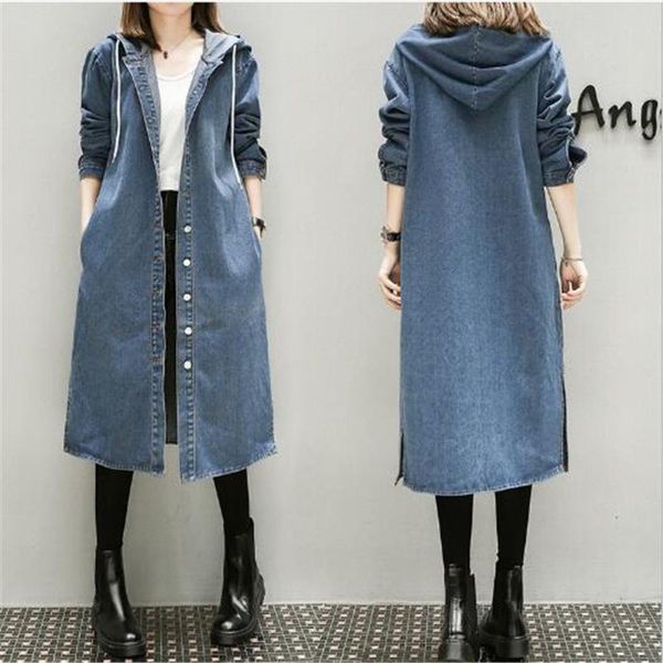spring autumn new women's loose mid-length denim long-sleeved hooded denim cardigan windbreaker jacket jackets coat, Black;brown
spring autumn new women's loose mid-length denim long-sleeved hooded denim cardigan windbreaker jacket jackets coat, Black;brown