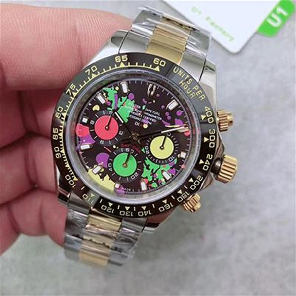 u1 factory 40mm unique camouflage color dial sapphire mens watches automatic perpetual watch ceramic bezel two tone bracelet wristwatches, Slivery;brown
u1 factory 40mm unique camouflage color dial sapphire mens watches automatic perpetual watch ceramic bezel two tone bracelet wristwatches, Slivery;brown