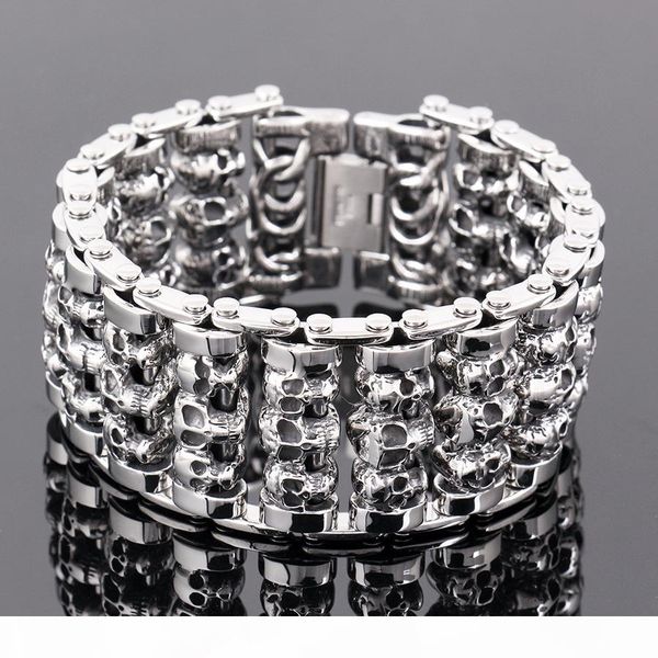 the new 316l stainless steel 35mm huge heavy solid silver men's skeleton skull bracelet ghost bangle biker punk jewerly, Black
the new 316l stainless steel 35mm huge heavy solid silver men's skeleton skull bracelet ghost bangle biker punk jewerly, Black