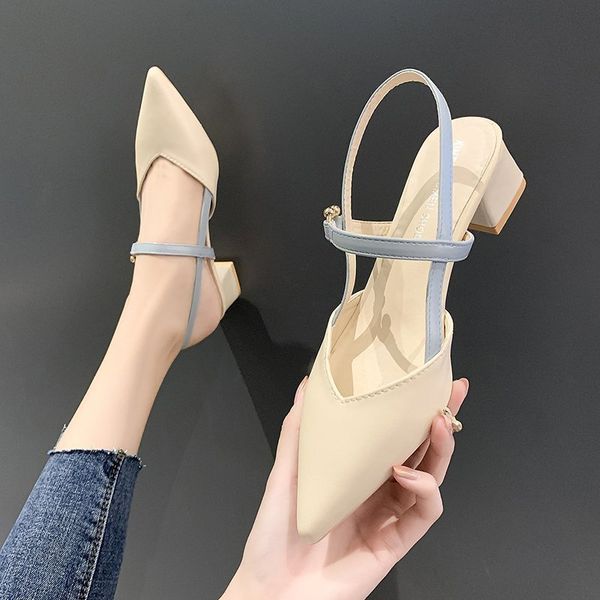 sandals elastic band block heels 2020 women's med suit female beige shoes closed toe all-match slip-on chunky sale, Black
sandals elastic band block heels 2020 women's med suit female beige shoes closed toe all-match slip-on chunky sale, Black