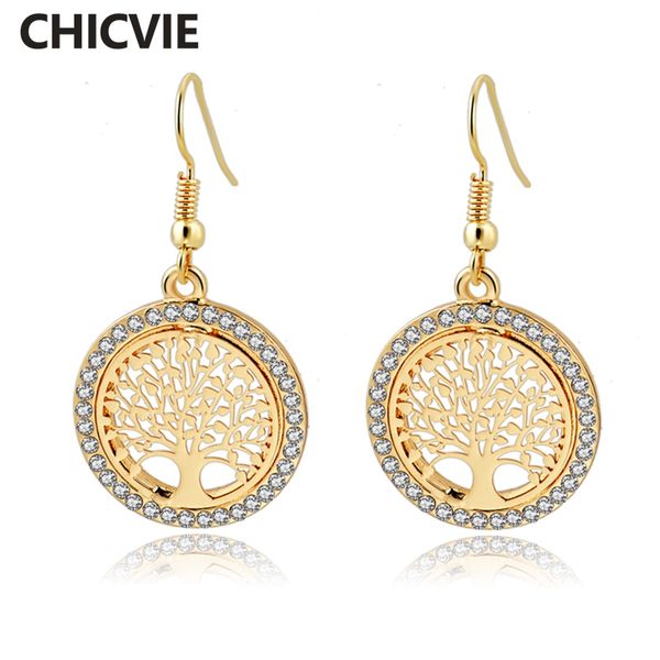 chicvie gold color tree of life crystal flower piercing earring with stones for women round fashion jewelry earrings ser140389, Silver
chicvie gold color tree of life crystal flower piercing earring with stones for women round fashion jewelry earrings ser140389, Silver