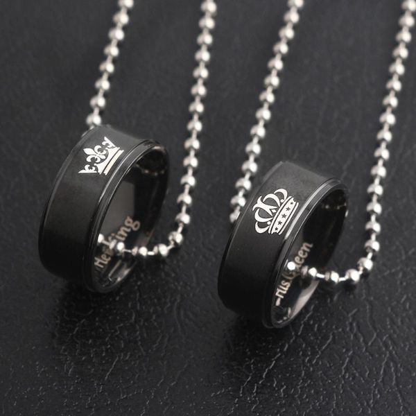 a pairs his queen her king crown necklace black lover letter pendant necklaces women men couple valentine's day jewelry, Silver
a pairs his queen her king crown necklace black lover letter pendant necklaces women men couple valentine's day jewelry, Silver