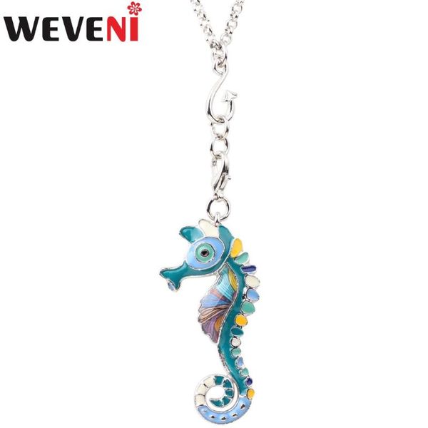 weveni statement alloy hippocampus sea horse necklace pendant enamel chain collar seaside travel souvenir new jewelry for women, Silver
weveni statement alloy hippocampus sea horse necklace pendant enamel chain collar seaside travel souvenir new jewelry for women, Silver