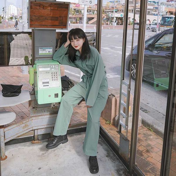 long sleeve lapel women bandage jumpsuit overalls streetwear hip hop loose casual one piece harem pants straight trousers romper, Black;white
long sleeve lapel women bandage jumpsuit overalls streetwear hip hop loose casual one piece harem pants straight trousers romper, Black;white