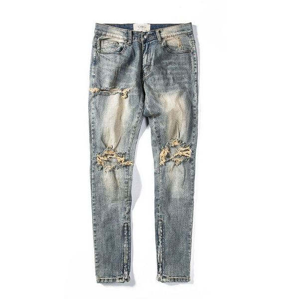 nieuwe mannen gat versie ritsen skinny slim fit mens gaten stijl katoen denim ripped klassieke wassen doen oude schade jeans, Blue
nieuwe mannen gat versie ritsen skinny slim fit mens gaten stijl katoen denim ripped klassieke wassen doen oude schade jeans, Blue