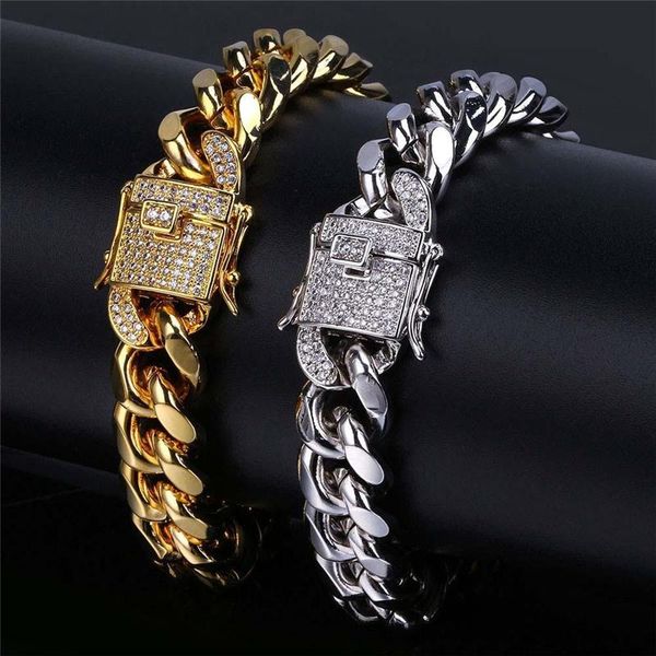 shiny micro inlay zircon titanium steel bracelet, 7-inch hiphop men's hiphop silver gold bracelet, Black 
shiny micro inlay zircon titanium steel bracelet, 7-inch hiphop men's hiphop silver gold bracelet, Black
