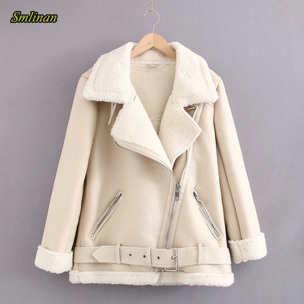 smlinan women faux pu leahter jacket coat thick lamb hair warm winter jackets female motorcycle biker streetwear overcoat mujer, Black
smlinan women faux pu leahter jacket coat thick lamb hair warm winter jackets female motorcycle biker streetwear overcoat mujer, Black