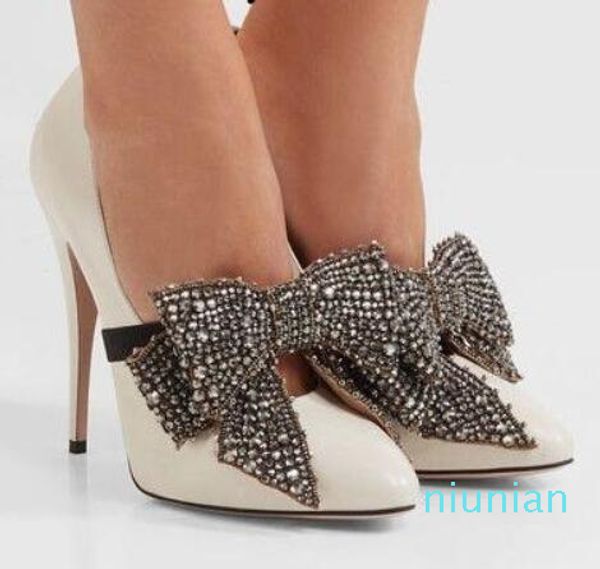 latest women fashion 120 mm white or blue patent leather crystal bow tie pointed toe slip on party pumps ladies, Black
latest women fashion 120 mm white or blue patent leather crystal bow tie pointed toe slip on party pumps ladies, Black