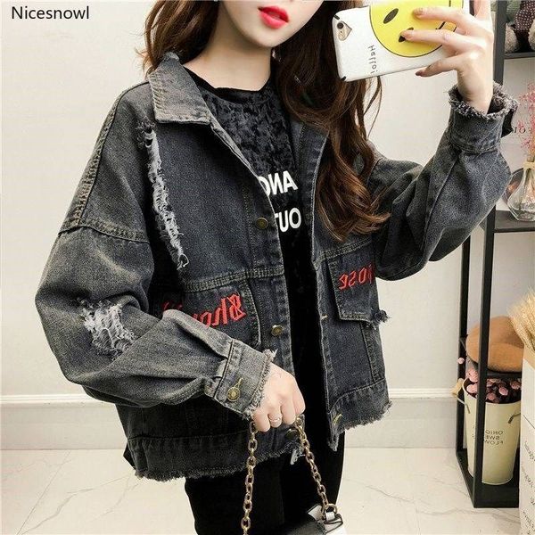 black embroidered hole women denim jacket short female coat student loose 2020 new spring and autumn women clothing, Black;brown
black embroidered hole women denim jacket short female coat student loose 2020 new spring and autumn women clothing, Black;brown