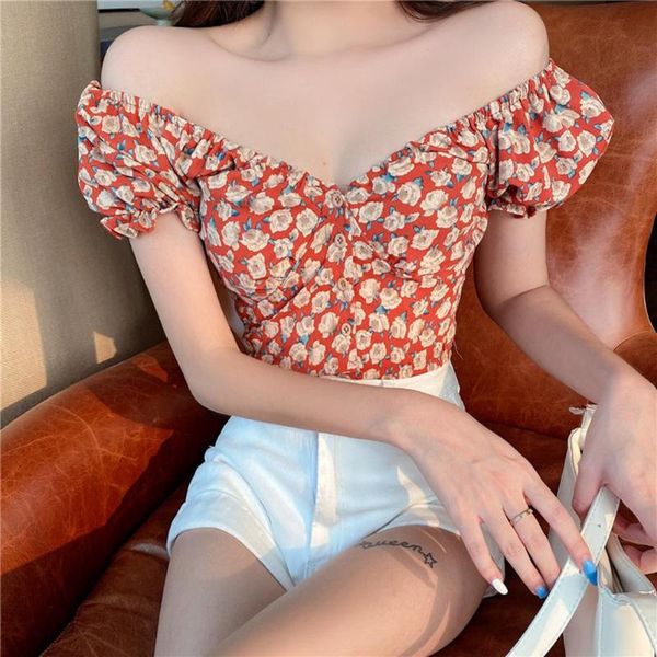 women floral print short sleeve v neck off shoulder crop buttons blouse women off shoulder crop buttons blouse, White
women floral print short sleeve v neck off shoulder crop buttons blouse women off shoulder crop buttons blouse, White