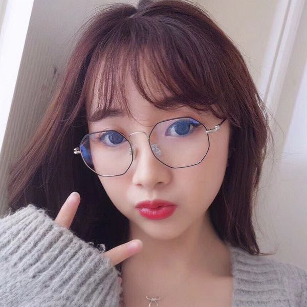 korean square frame 1827 polygon irregular pearl plain glasses fashion pearl leg glasses frame, Silver
korean square frame 1827 polygon irregular pearl plain glasses fashion pearl leg glasses frame, Silver