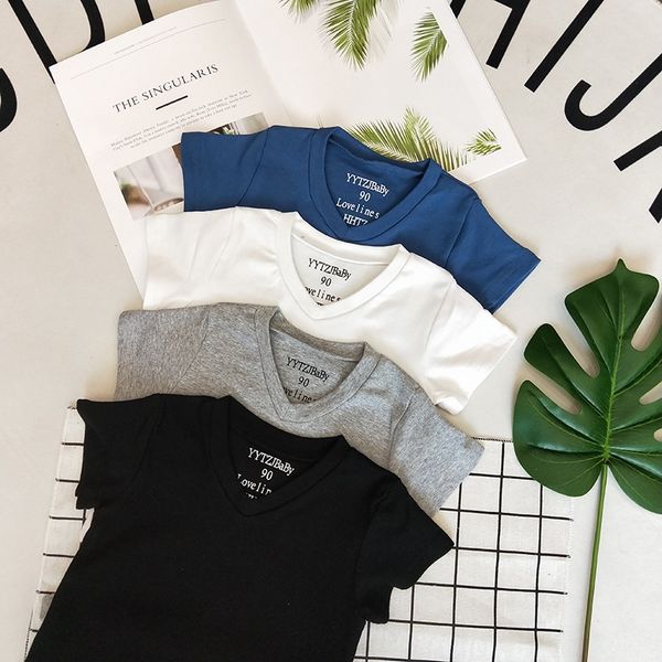 2020 new children's short-sleeved v-neck cotton cotton t- t-shirt boys' and girls' baby lettered base shirt fashion, Blue
2020 new children's short-sleeved v-neck cotton cotton t- t-shirt boys' and girls' baby lettered base shirt fashion, Blue