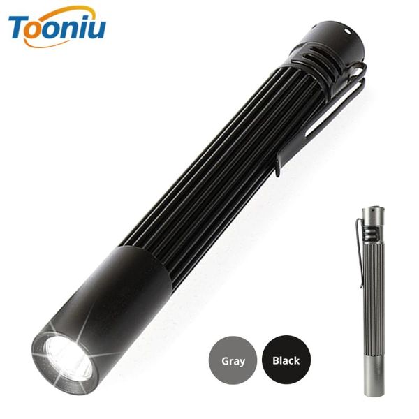 Portable Pen Clip Led Non-slip Waterproof Aluminum Alloy Super Bright Mini Torch Powered By 2 Batteries