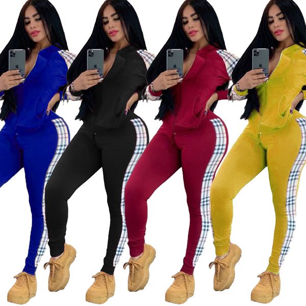 womens plaid 2 piece outfits long sleeve hoodie zipper and bodycon skinny long pants set tracksuit, Gray
womens plaid 2 piece outfits long sleeve hoodie zipper and bodycon skinny long pants set tracksuit, Gray