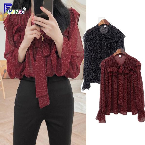 bow tie tops женщин корейский стиль flare рукавом дизайн vintage tops сладкий красный черный шифон горошек ruffled блузка рубашка, White
bow tie tops женщин корейский стиль flare рукавом дизайн vintage tops сладкий красный черный шифон горошек ruffled блузка рубашка, White