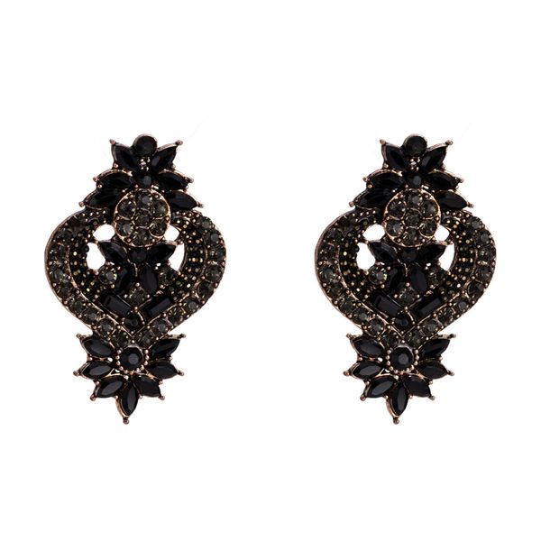exaggerated diamond-studded alloy earrings women's autumn bohemian style, Golden 
exaggerated diamond-studded alloy earrings women's autumn bohemian style, Golden