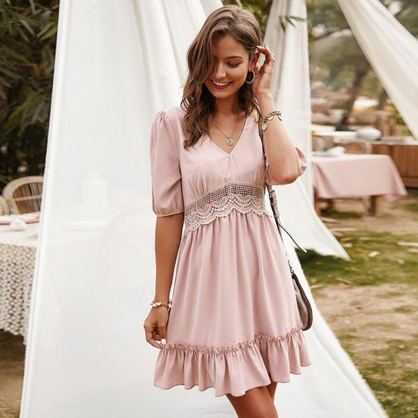 summer chiffon dress women casual mini dress women v-neck half sleeve lace slim mini beach bohemian sukienka #g3, White;black
summer chiffon dress women casual mini dress women v-neck half sleeve lace slim mini beach bohemian sukienka #g3, White;black