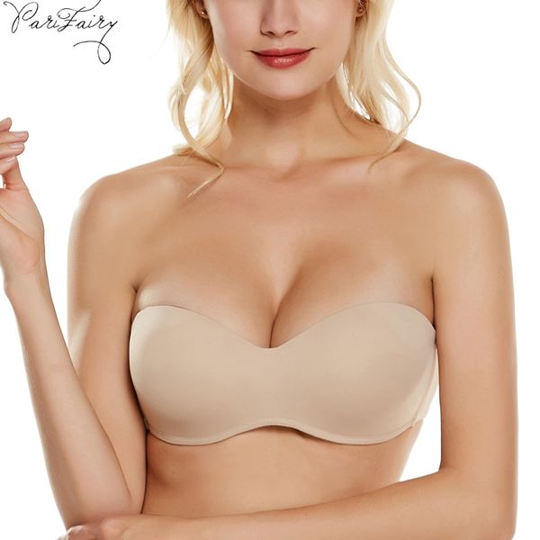 parifairy push up bras summer underwear women strapless bra invisible half cup a b c wedding soutien gorge 40 42 44 46, Red;black
parifairy push up bras summer underwear women strapless bra invisible half cup a b c wedding soutien gorge 40 42 44 46, Red;black