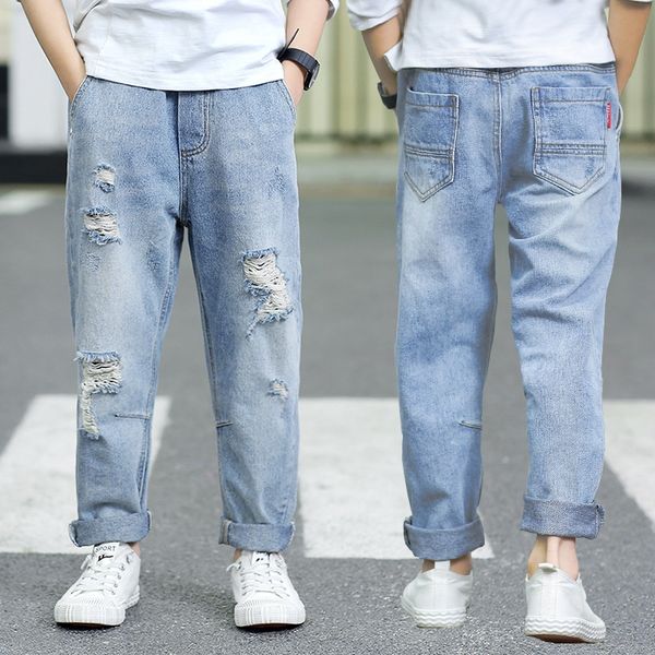 n5gdw boys' 2020 summer new children's korean style medium and large casual pants and jeans children's ripped jeans boys', Blue
n5gdw boys' 2020 summer new children's korean style medium and large casual pants and jeans children's ripped jeans boys', Blue