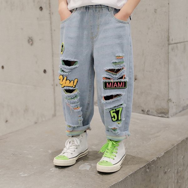 boys' hole-piercing jeans jeans panty summer 2020 new children's pants middle and large children's ankle-length pants korean, Blue
boys' hole-piercing jeans jeans panty summer 2020 new children's pants middle and large children's ankle-length pants korean, Blue