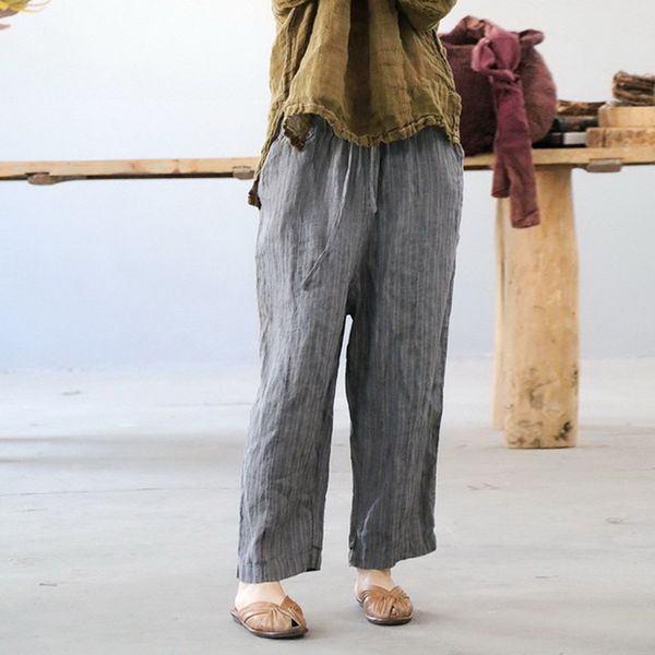 johnature 2020 new women ankle-length pants loose linen striped casual pants original designer plus size elastc waist skirt, Black;white
johnature 2020 new women ankle-length pants loose linen striped casual pants original designer plus size elastc waist skirt, Black;white