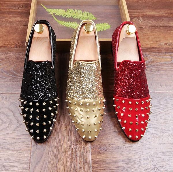 high sneaker glitter shoes bright surface rivets suede pointed toe mens leather dress shoes fashion party wedding, Black
high sneaker glitter shoes bright surface rivets suede pointed toe mens leather dress shoes fashion party wedding, Black