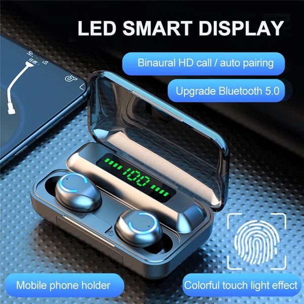 f9-9 tws wireless bluetooth headset touch control 9d stereo headset (with microphone) sports waterproof earphone led display
f9-9 tws wireless bluetooth headset touch control 9d stereo headset (with microphone) sports waterproof earphone led display